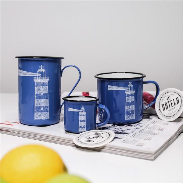 

mugs exported to spain lighthouse series enamel coffee cup mug water milk