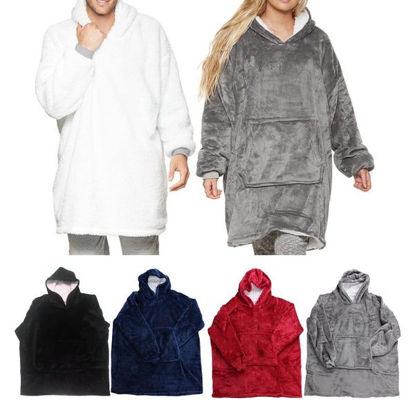 

wearable blanket hoodie cozy women men sweatshirt nightwear blanket