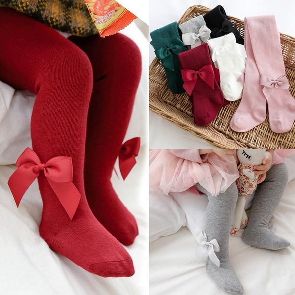 

bowknot baby girl tights soft solid color infant toddler pantyhose warm autumn winter baby girls stockings 12-24m, Blue