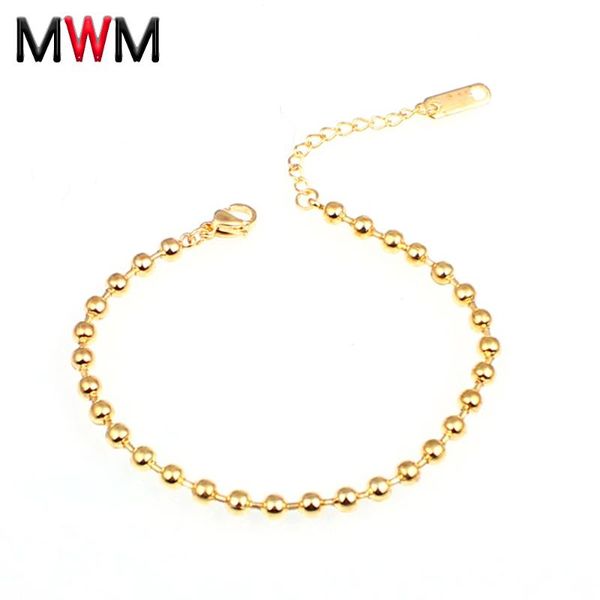 

link, chain mwm 2021 stainless steel adjustable beads bracelet gift for women men female braclet charming link jewelry couple, Black
