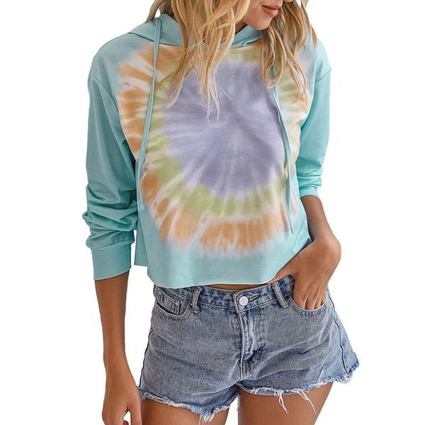 

women's hoodies & sweatshirts fashion ladies oversized tie dye hoodie printed casual sweatshirt loose long sleeve street wear spring au, Black