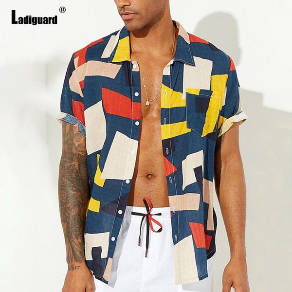 

men's casual shirts ladiguard plus size 3xl men elegant fashion blouse patchwork mens clothing 2021 autumn shirt blusas homme ropa, White;black