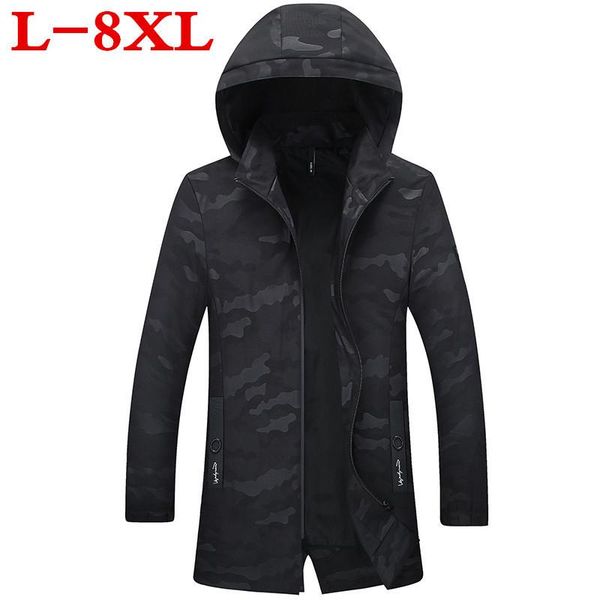 

men's jackets 10xl plus size 9xl camouflage long jacket coat men brand clothing fashion outerwear male stretch military, Black;brown