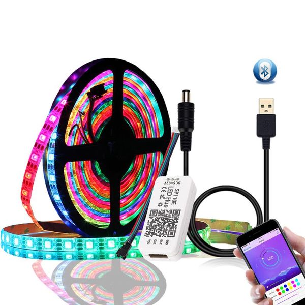 

strips led strip light dc5v 1m 2m ws2812b bluetooth usb app control individually addressable kit