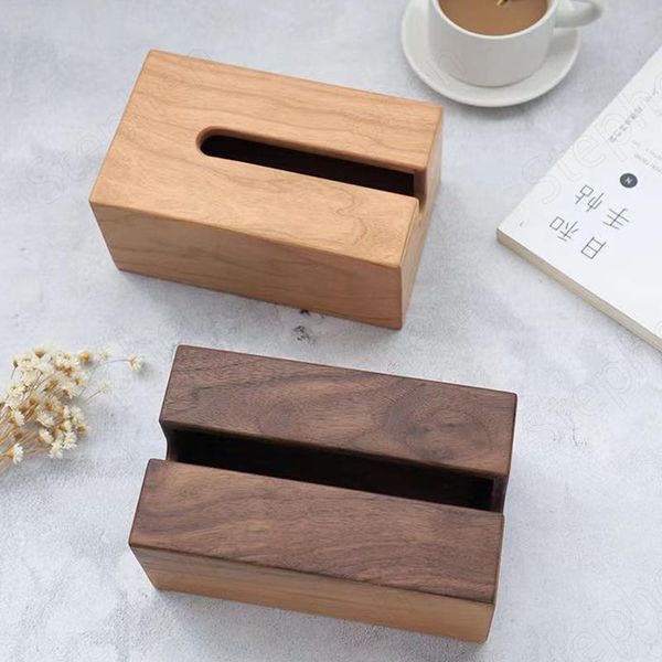 

tissue boxes & napkins creativity solid wood nordic modern restaurant el napkin holder home living room deskpaper towel storage box