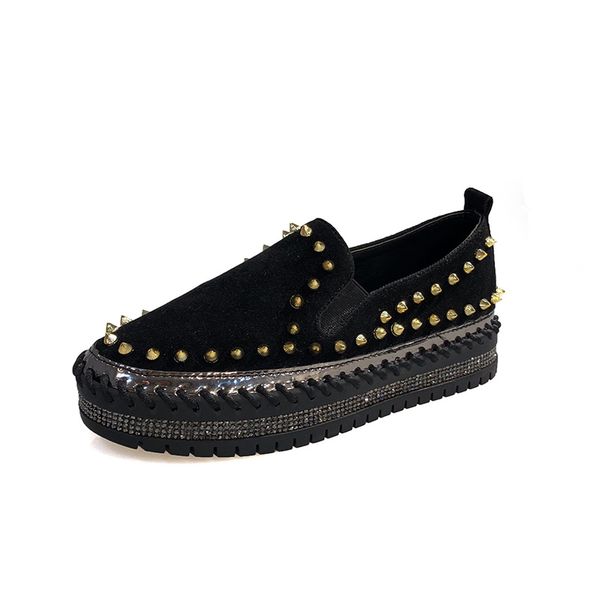 

women casual platform sneakers shoes womens slip-on shoes flats loafers for women white crystal creepers shoe woman