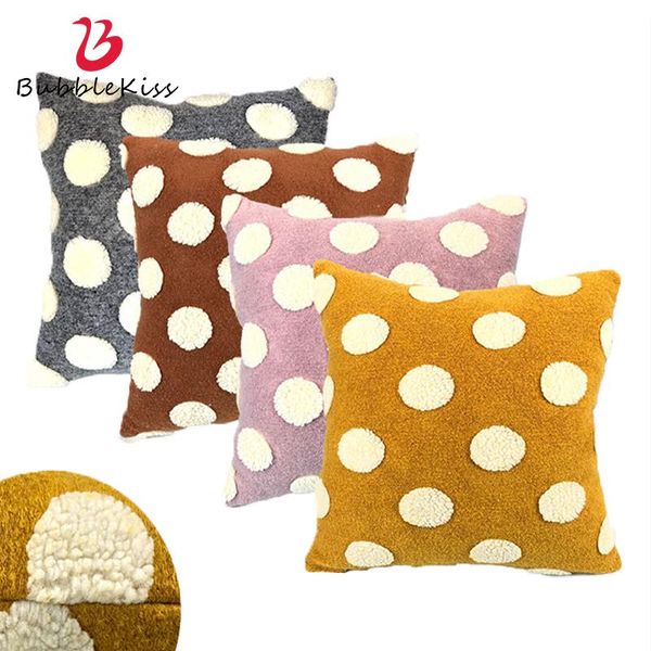 

cushion/decorative pillow bubble kiss 45x45cm cover white circle pattern pillowcase home living room sofa soft decoration slip without core