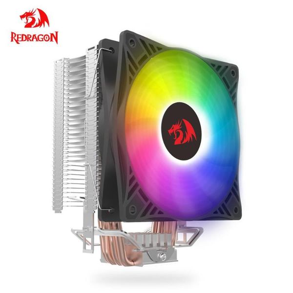 

fans & coolings redragon agent cc-2011 4 copper heatpipes cpu cooler radiator silent 120mm pwm rgb led fan 4pin 145w for lga775/115x/fm1,2/a