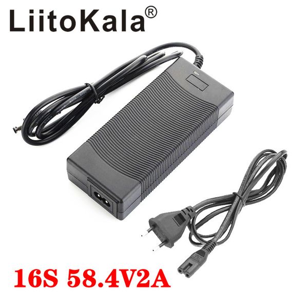 

liitokala 48v 2a battery pack charger 58.4v 100-240vac dc lifepo4 cellcharger for 16s 24v batteries