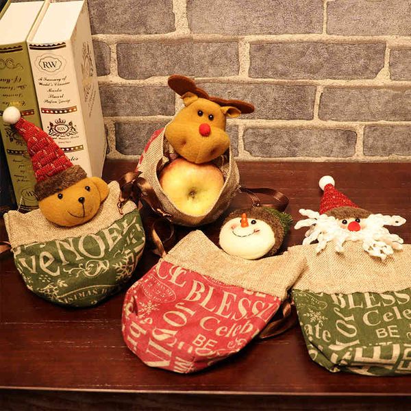 

christmas new decorations english apple cartoon old man snowman bag candy bag gift