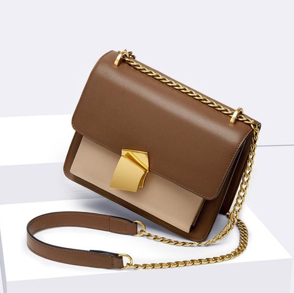 

fashion aelicy buckle genuine leather handbag multifunctional women messenger bags casual single shoulder bag