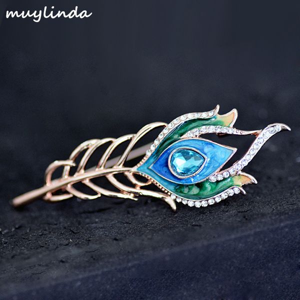 

factory wholesale new style colorful personalized pin peacock feather suit accessories brooch hea/rtsch/rome