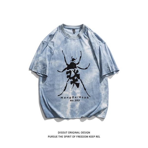 

men's t-shirts original summer cicada print pattern men women t-shirt varsity streetwear hip hop short sleeve tees girl's boyfrien, White;black