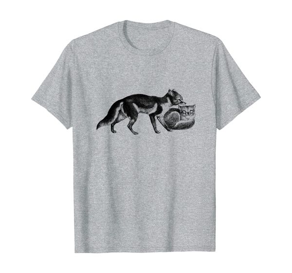 

adorable arctic fox print t-shirt, White;black