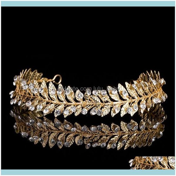 

hair jewelryhair clips & barrettes luxurious elegant tiara leavs crown bridal aessories jewelry girls wedding headband drop delivery 2021 9r, Golden;silver