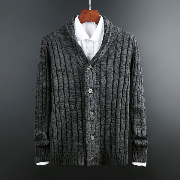 

new fashion brand sweaters men cardigan thick slim fit jumpers knitwear grade winter korean style casual mens clothes 201119, White;black