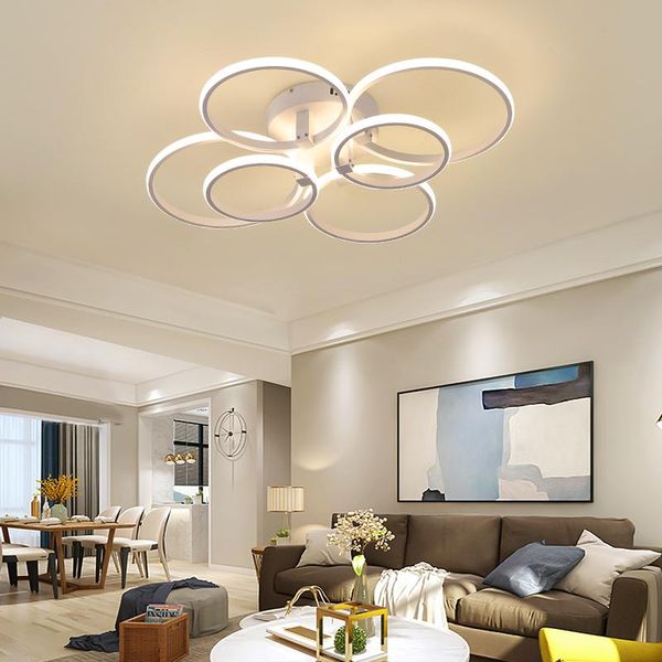 

ceiling lights led light nordic lamp bedroom living dining room kitchen bathroom minimalist luminaire modern design 8 rings 6