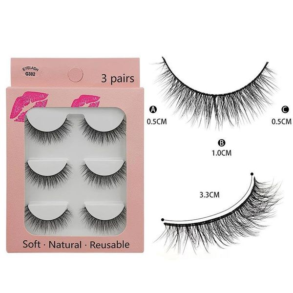 

false eyelashes 3 pairs of 3d magnetic handmade eyelash eyeliner waterproof eye lash professional makeup tools