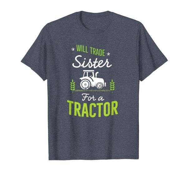 

farmer will trade sister for a tractor funny brother t shirt, White;black