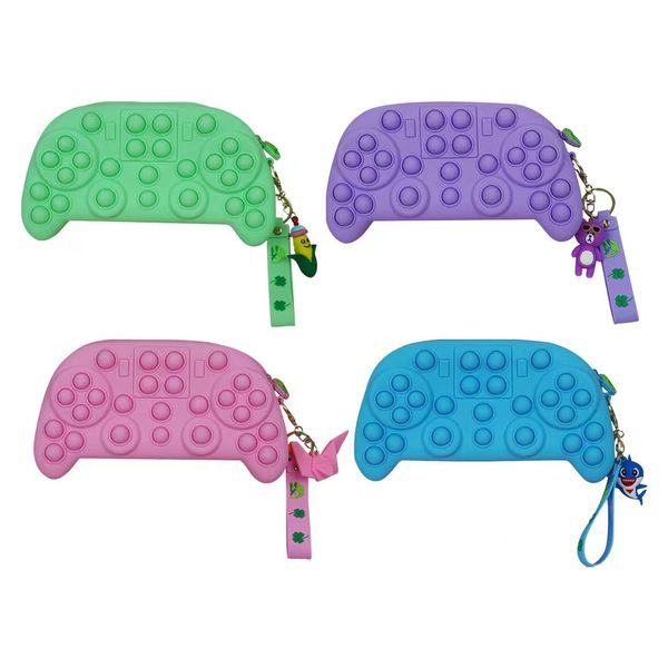 

2021 dhl decompression toy gamepad pack fingertip joy unzip silicone zero wallet