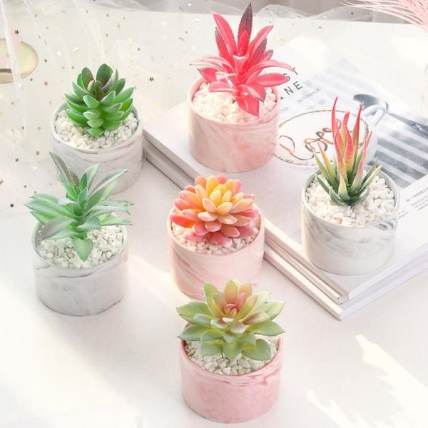 

decorative flowers & wreaths simulation fleshy potted ornaments artificial fake green plants bonsai home deskliving room decoration hh