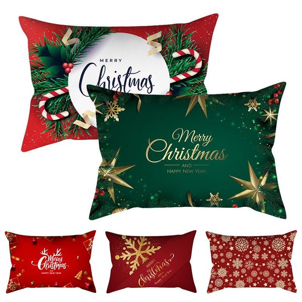 

pillow case christmas cushion cover merry printed pillowcase polyester sofa xmas home decoration 30x50cm