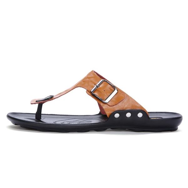 

slippers de slide big hombre shoes sandalen summer uomo sandals-men para sandalle cuero sandal genuino beach transpirables sandalia 2021, Black