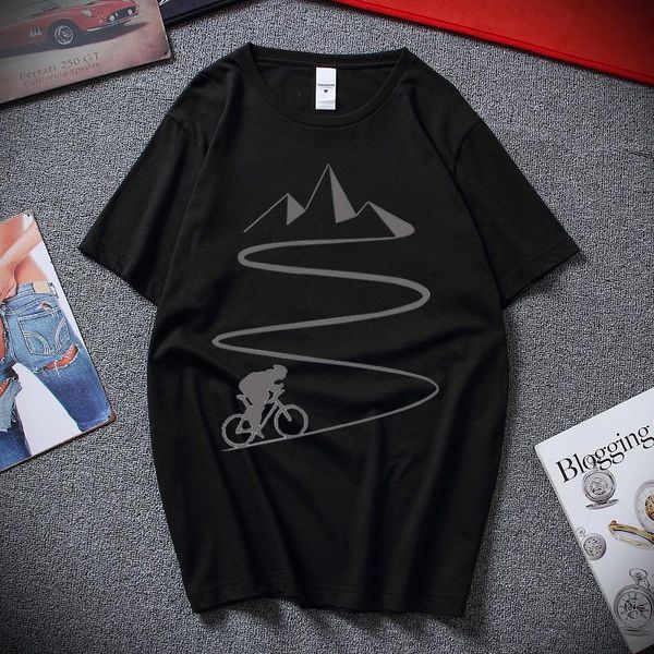 

men's t-shirts oversized custom short-sleeved cycling mountain bike heartbeat funny motorcycle t-shirt fashion family 100% cotton, White;black