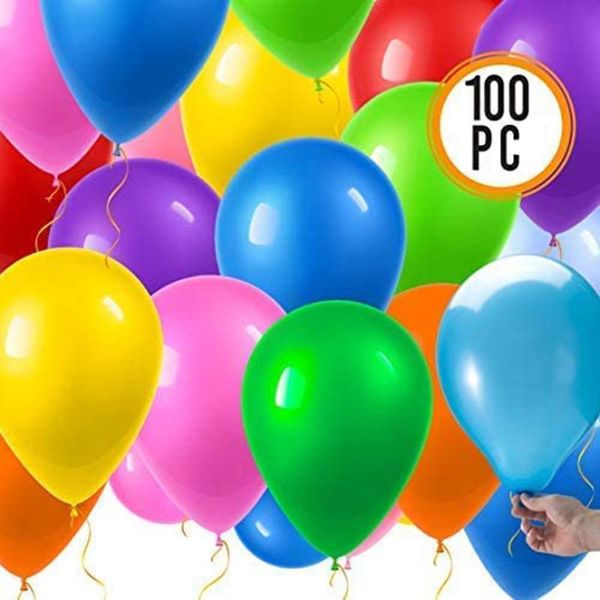 

1 pack of 100 party balloons 10-inch multi-color party decoration balloons latex