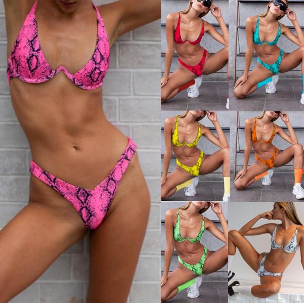 

bikinis set leopard low waist bikini push up two piece swimsuit female swimwear serpentine swimming suit women beach wear bathing