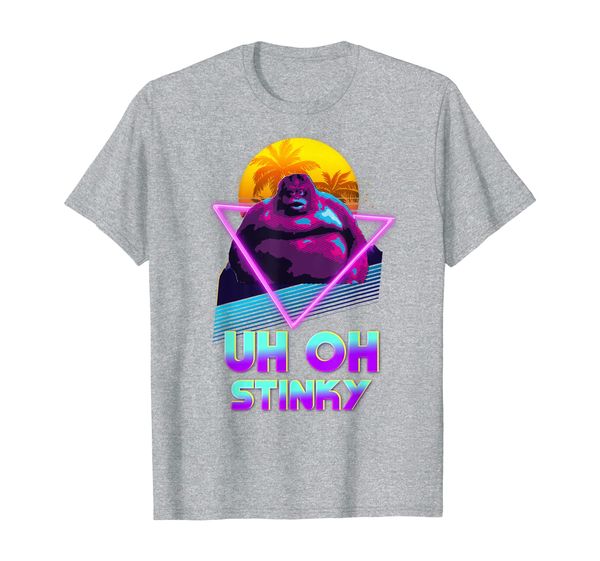 

uh oh stinky poop le monke 80s vaporwave outrun style t-shirt, White;black