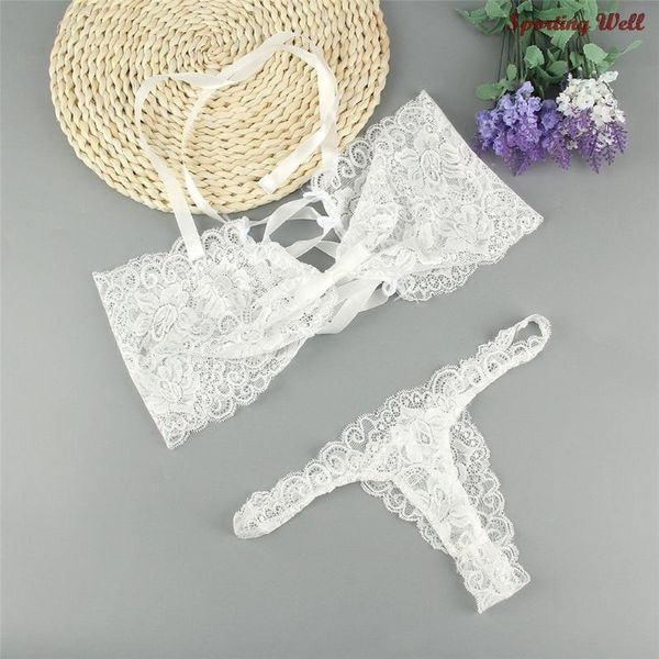 

one-piece suits lace bra set push up seamless embroidery bralette erotic lingerie transparent women underwear size