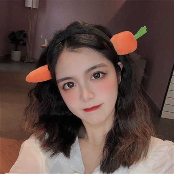 

shake the same sound net red lovely carrot face wash hair, female funny, wear hair clip head hoop clip tiktok, Golden;silver