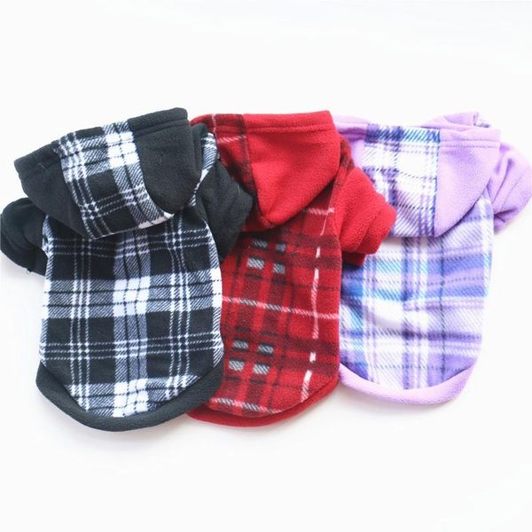 

dog apparel puoupuou plaid clothes warm pet winter dogs jacket coat hoodies sweatshirt for small medium puppy outfit