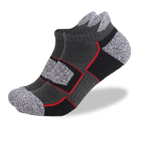 

sports socks 60% 6 pairs ankle ergonomic design non-slip cotton elastic wrinkle-resistant running for outdoor, Black