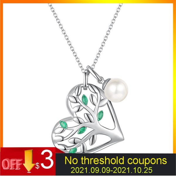 

pendant necklaces tree of life necklace for women classic fashion transfer natural pearl elegant female jewelry, Silver