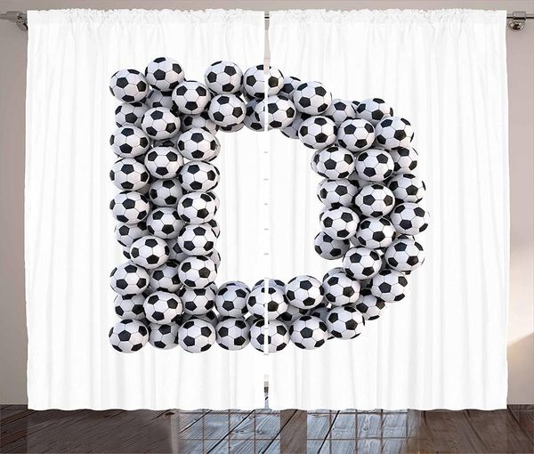 

curtain & drapes letter d curtains soccer balls in the form of alphabet symbols old school monotone arrangement living room bedroom window