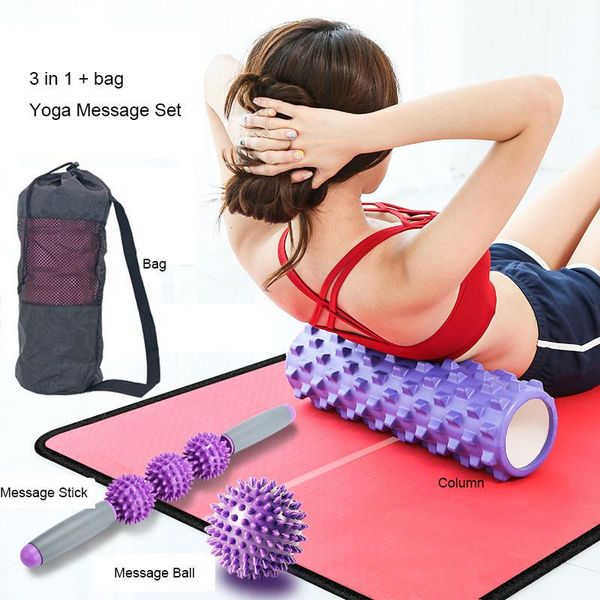 

hollow yoga column back roller set yoga point massage stick ball elastic ring fitness foam gym exercise muscle relaxation set