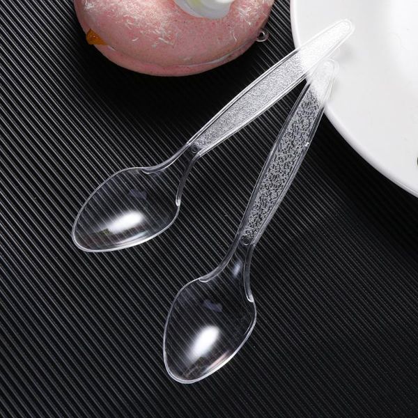 

spoons 60pcs disposable utensils transparent cutlery