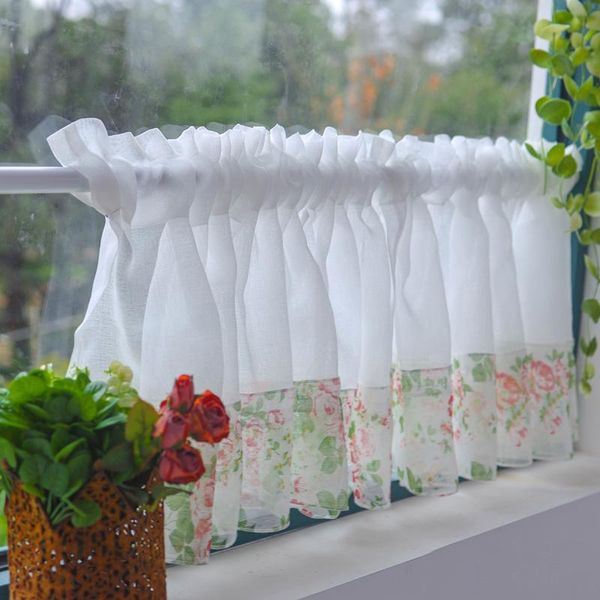 

curtain & drapes simple american short sheer curtains for kitchen bathroom cupboard closet half with lace edge small window decor