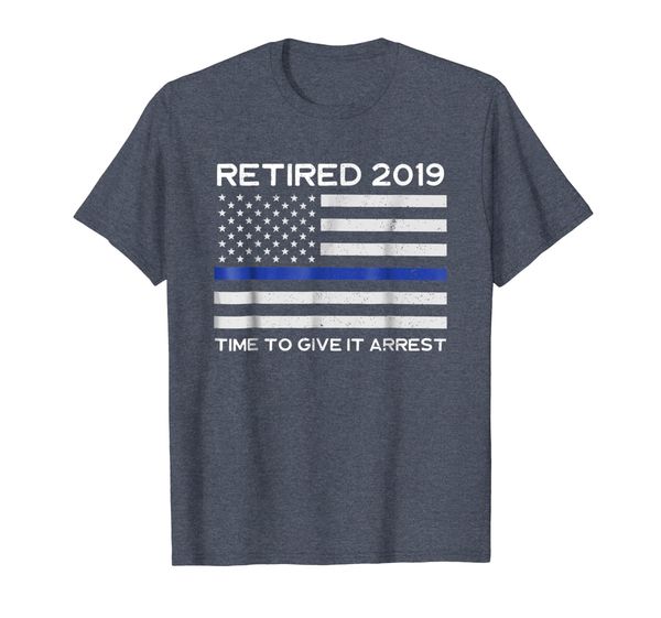 

retired police officer 2019 tshirt - retiring cop t shirt, White;black