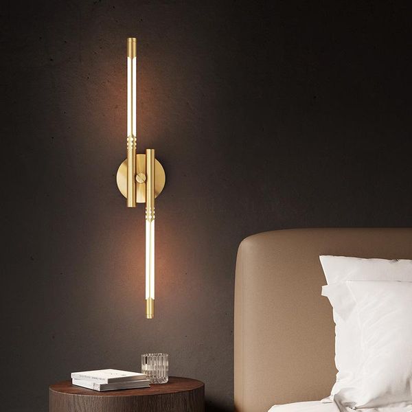 

nordic simple copper wall lamp bedroom lamp modern wall light fixture living room outdoor lighting mirror light luxury luminaire