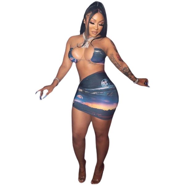 

halter tank harvest suit roll thin short skirt define fashion impression without back clubwear outfits two pieces wn1l, Black;gray