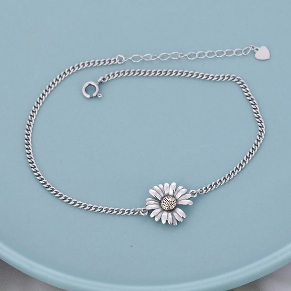 

anklets s925 sterling silver korean east gate daisy anklet fashion, popular and versatile little female, Red;blue