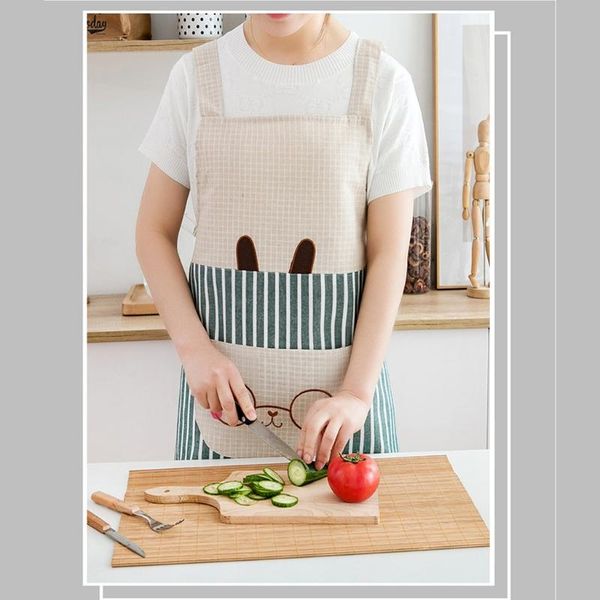 

cute cartoon kitchen apron with pocketsfor women cooking and baking bbq u2jc