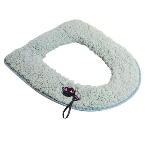 

toilet seat covers plush glued type case warmer accessories washable cute embroidered cartoon thicken