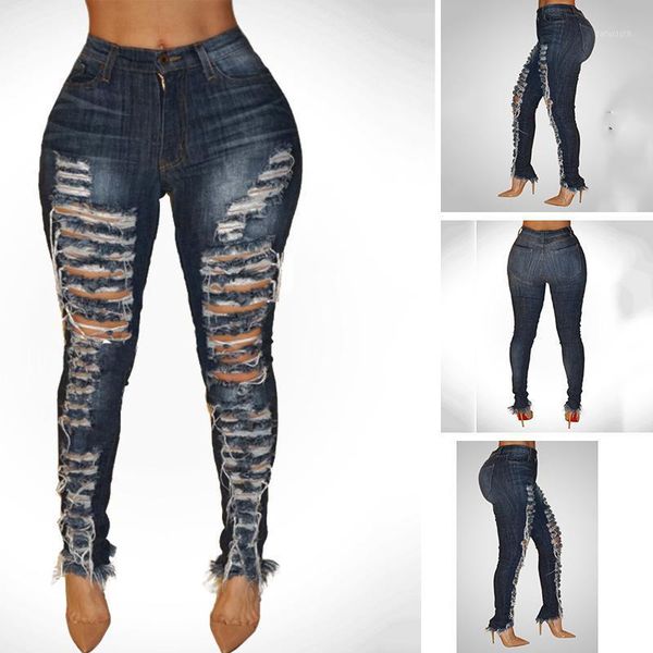 

women's jeans summer torn plus size clothes fashion woman casual boyfriend, Blue