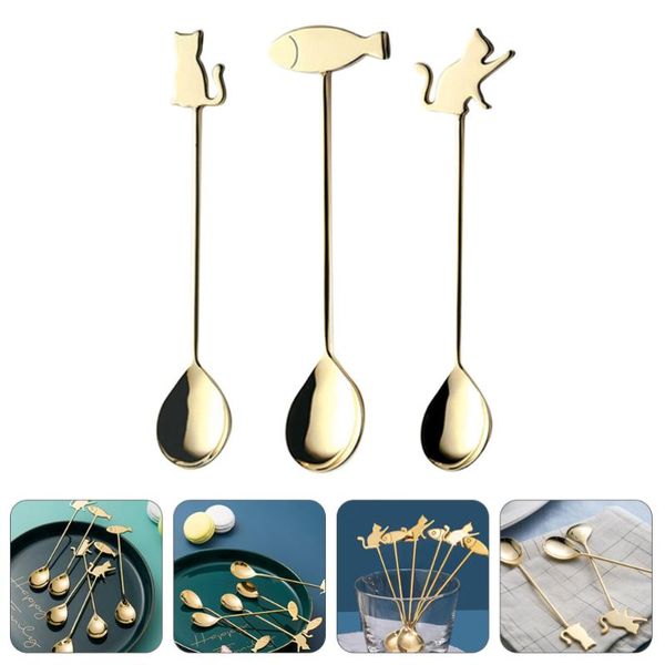 

spoons 3pcs coffee spoon dessert stainless steel stirring condiment