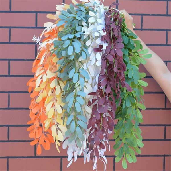 

artificial jujube leaf wedding hall decoration wall hanging willow leaf home project green planting rattan floral art