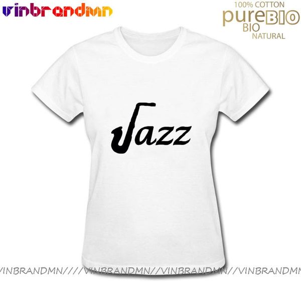 

women's t-shirt summer clothing jazz est saxophone funny t shirt short sleeve camiseta mujer cotton tshirt women hipster tee femme, White